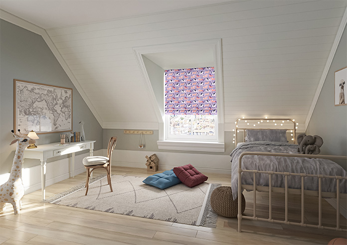 Pony Pals, Lilac - Motorised Roman Blind - Image 6